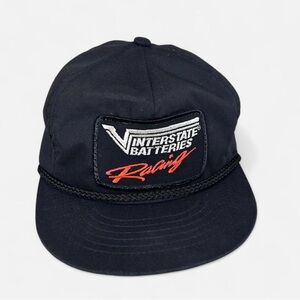 Vintage Interstate Batteries Racing Black Cap made in USA